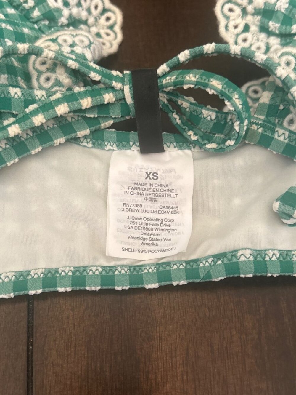 J.Crew Green Gingham & Lace Ruffle Bikini Set Size XS Women's Swimwear - Picture 4 of 15